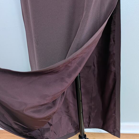 Vintage Oleg Cassini Beaded Maxi Dress Evening Gown 8 Brown Gold Sheath Guest - Picture 8 of 10